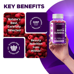 Three bottles included in the Vitamatic Biotin Gummies set