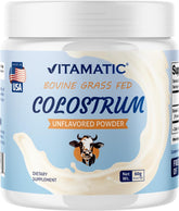 Vitamatic Bovine Colostrum powder bottle label