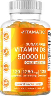 Vitamatic Vitamin D3 50,000 IU weekly bottle label