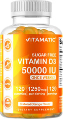 Vitamatic Vitamin D3 50,000 IU weekly bottle label
