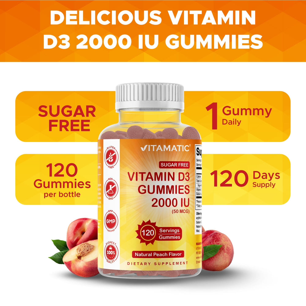 Nutrition facts and serving information for Vitamatic gummies