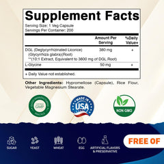 Close-up of Vitamatic DGL Licorice bottle label