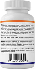 USA-made Vitamatic iron supplement label