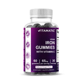 Front view of Vitamatic Iron 65 mg Gummies bottle