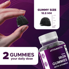 Label showing 65 mg iron and 100 mg vitamin C