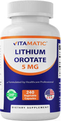 Vitamatic Lithium Orotate 5mg bottle front view