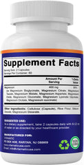 Supplement facts panel for Vitamatic Magnesium Complex