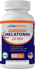 60 Tablets Total – Vitamatic Melatonin Berry Flavor