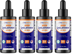 Vitamatic Melatonin 20mg liquid drops 4-pack front view