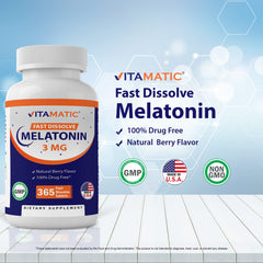 Melatonin tablets with natural berry flavor