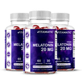 Front view of Vitamatic Melatonin Gummies 20 mg bottle