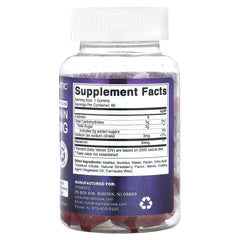 Close-up of strawberry-flavored melatonin gummy