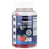 Vitamatic Melatonin Gummies strawberry flavor bottle label