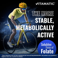 Nutrition facts panel on Vitamatic Methyl Folate bottle