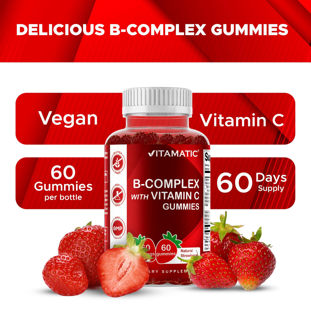 Vitamatic supplement facts label showing B-complex and vitamin C