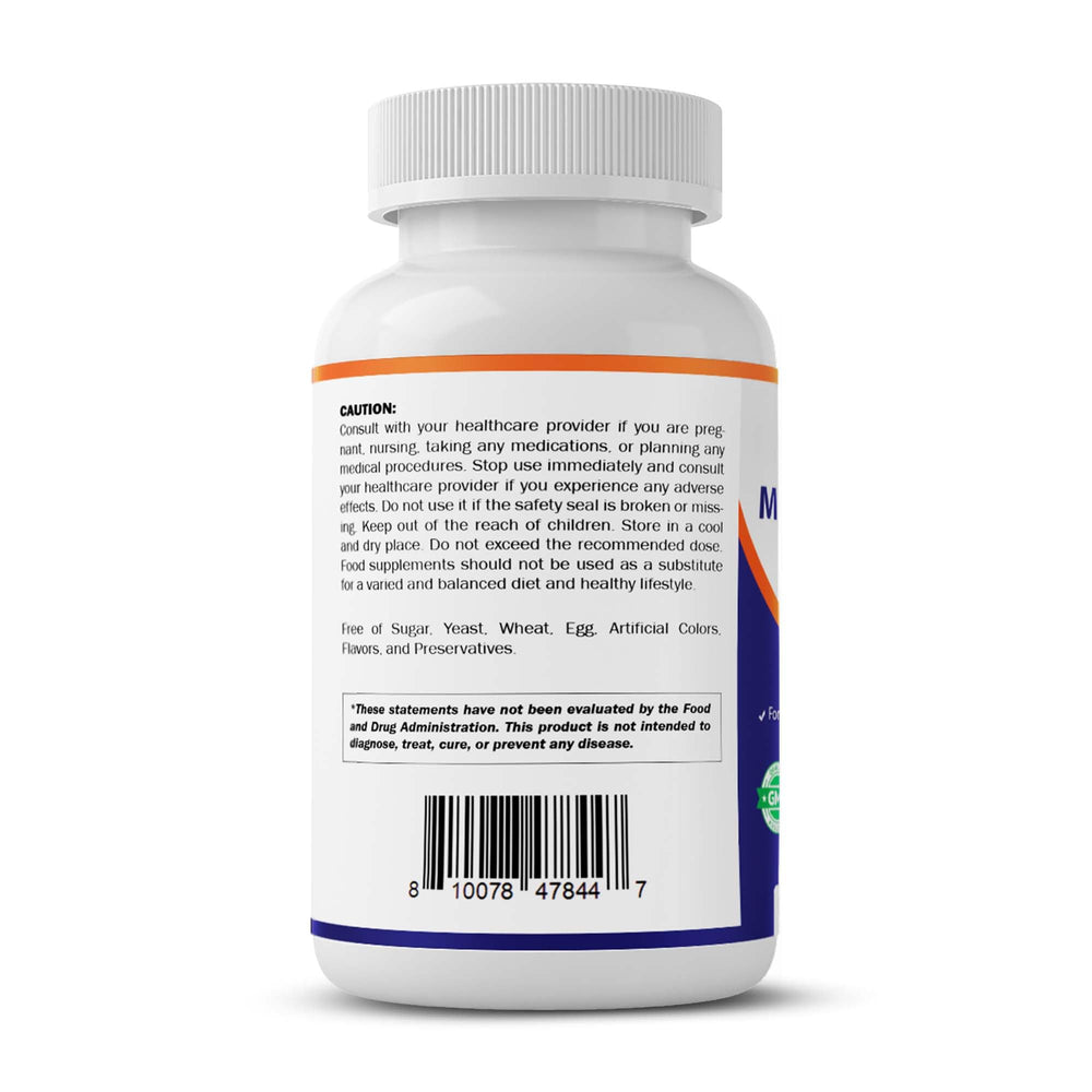 Vitamatic quality seal and GMP mark emphasizing made-in-USA manufacturing benefit