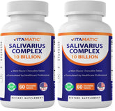 Vitamatic Salivarius Complex 10B mint chewable probiotic tablets bottle label