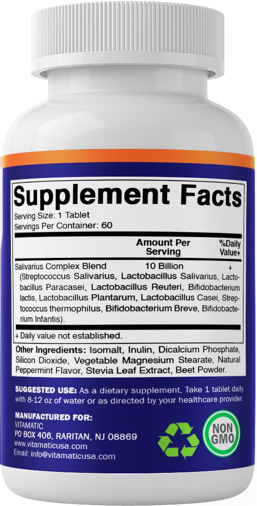 Pack of 2 Vitamatic probiotic dental health bottles side by side