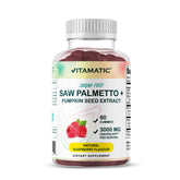 Vitamatic Sugar-Free Saw Palmetto Gummies bottle on white background