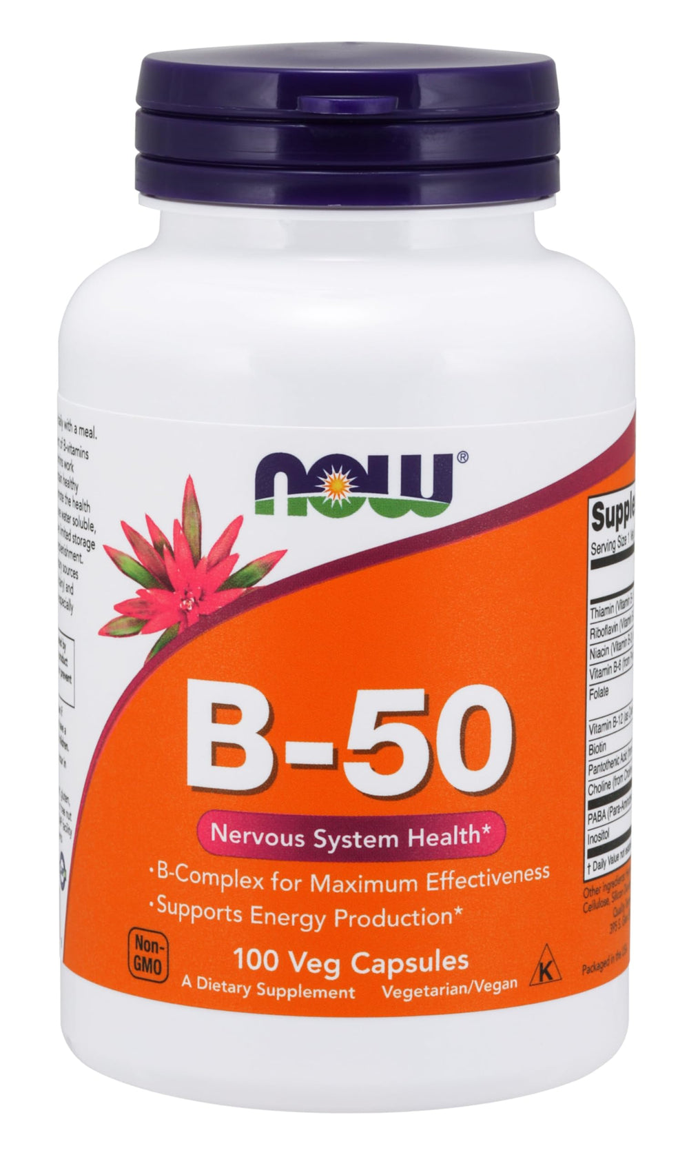 Bottle of Vitamin B-50mg 100 Capsules