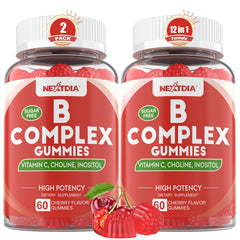 Vitamin B Complex Gummies bottle front – vegan 120 count
