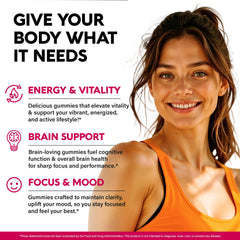 Back label with nutrition facts for Vitamin B-Complex Gummies