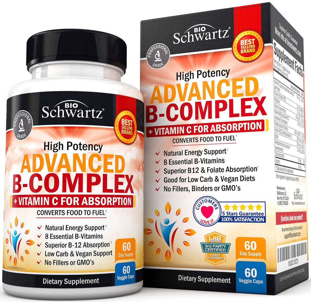 Front of bottle labeled Vitamin B Complex with Vitamin C, 60 count