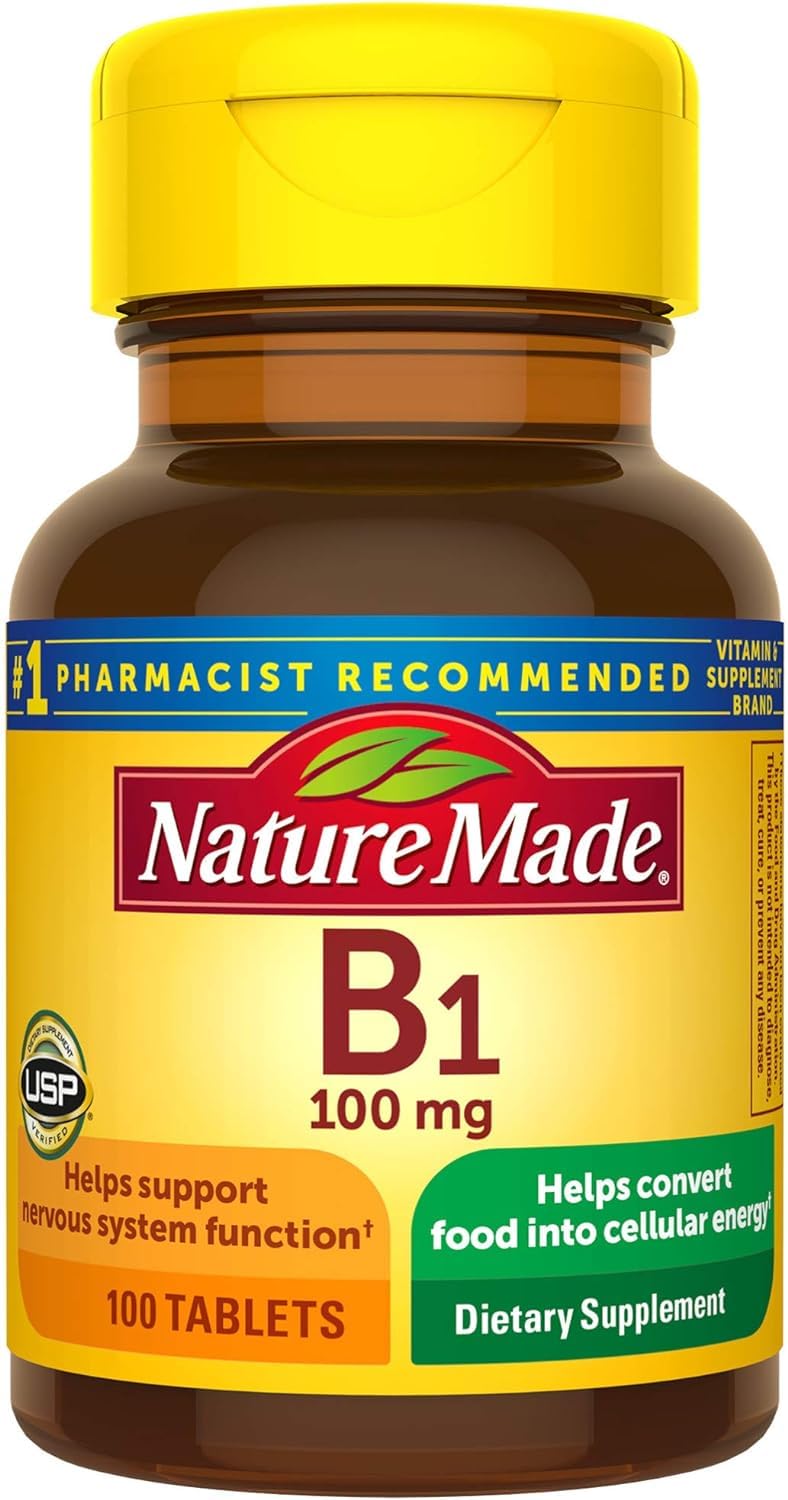 Nature Made Vitamin B1 (Thiamin) 100 mg tablets – 100 count for metabolic health