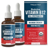 Bottle of Organic Vitamin B12 5000 mcg Sublingual Cherry - 2-pack front view