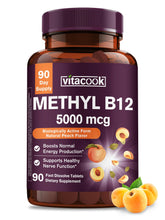 VitaCook Vitamin B12 Sublingual 5000mcg Peach Flavor bottle