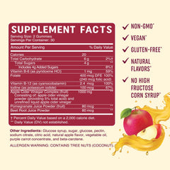Vitamin B6, B12 and Folate icons with ACV gummies