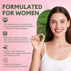 Beef organ supplement with hibiscus, folate and essential vitamins.