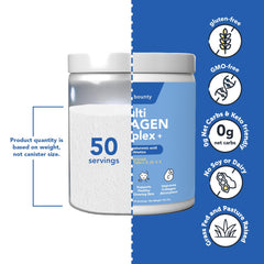 Label indicating 50 servings and non-GMO gluten-free