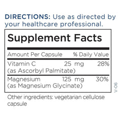 Vitamin C (ascorbic acid and ascorbyl palmitate) with magnesium supplement