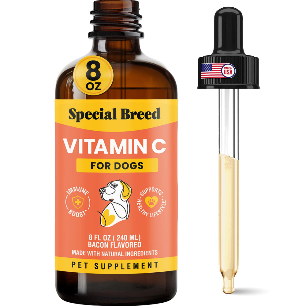 8oz bottle of bacon-flavored Vitamin C for dogs