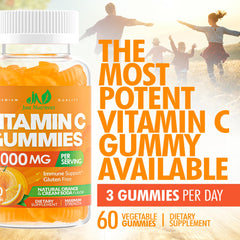 Bottle label showing gluten-free, non-GMO, vegetarian and 60 gummies