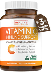 Bottle of Vitamin C immune support supplement with label