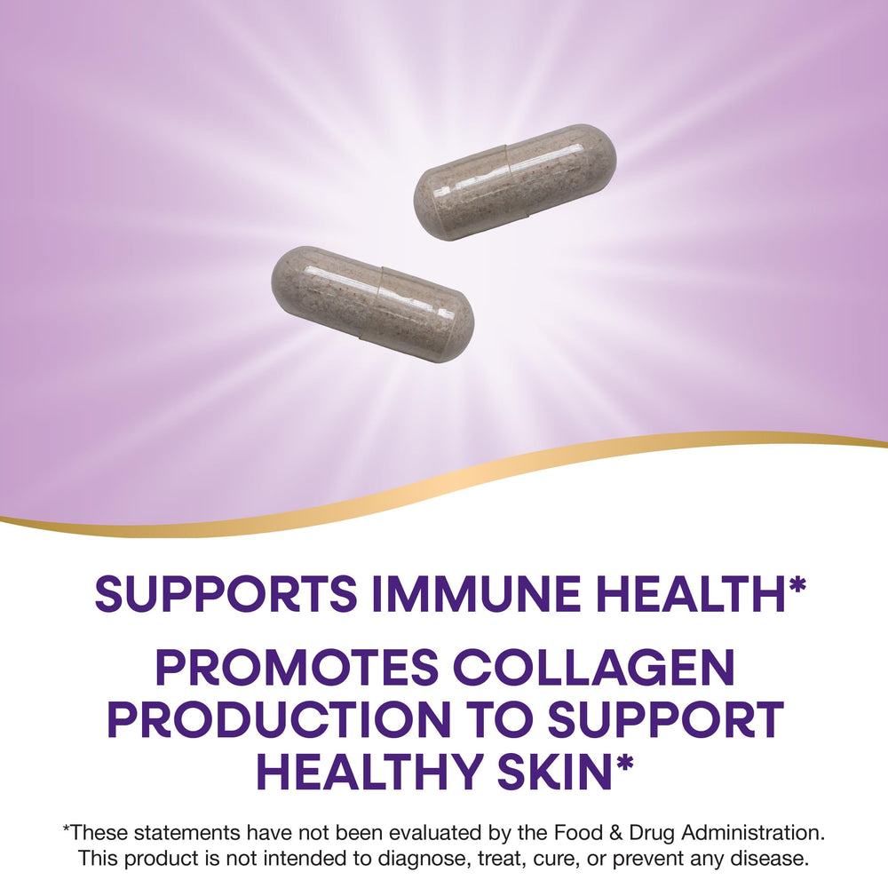 Vitamin C with Rose Hips provides antioxidant support and immune function