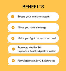 Nutrition facts panel for Vitamin C Shot 1000mg