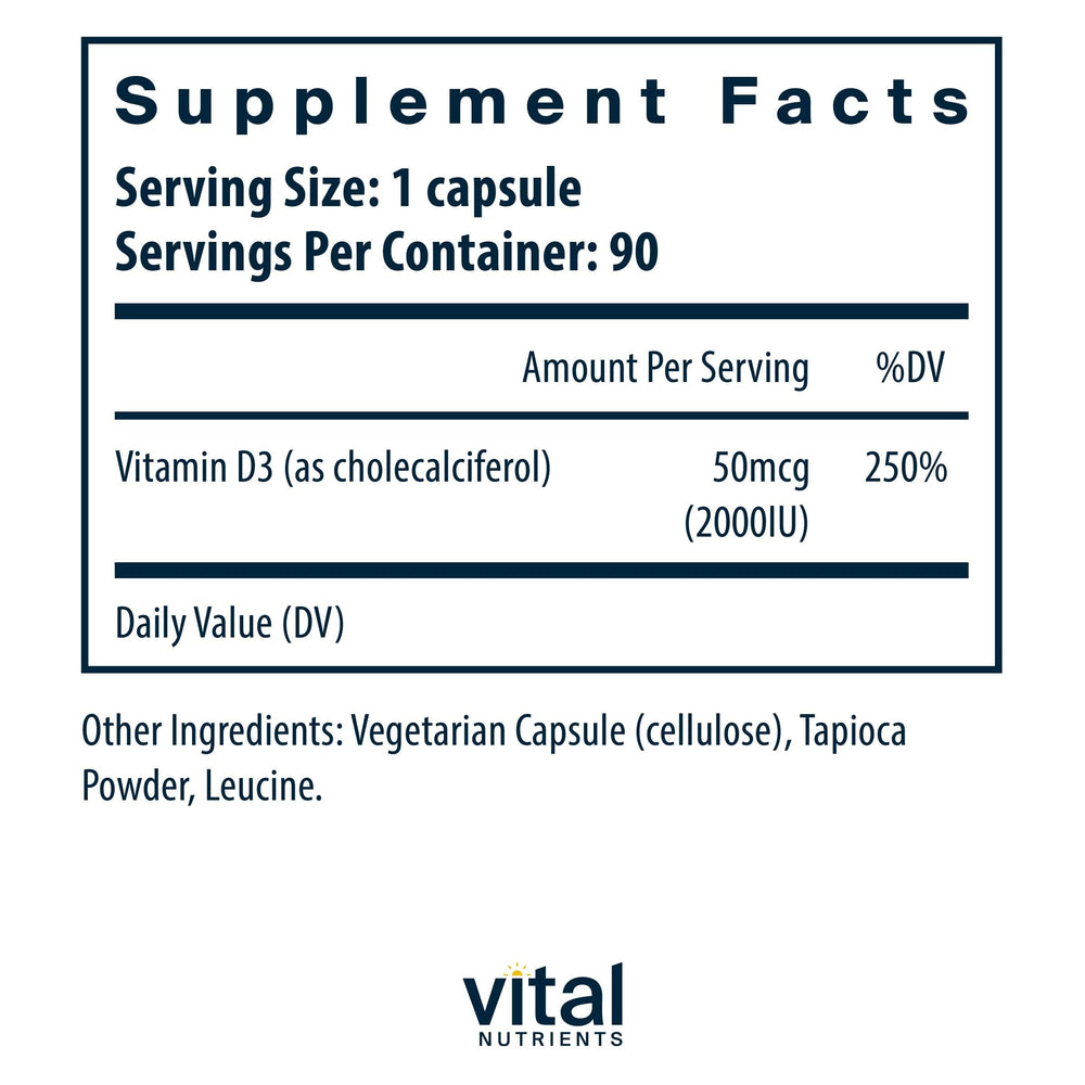 Vitamin D3 2000 IU capsules