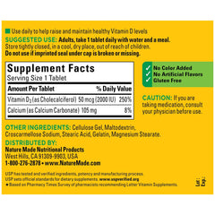Close-up of Vitamin D3 2000 IU label highlighting 220-day supply