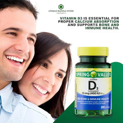 Close-up of small, easy-to-swallow Vitamin D3 softgels