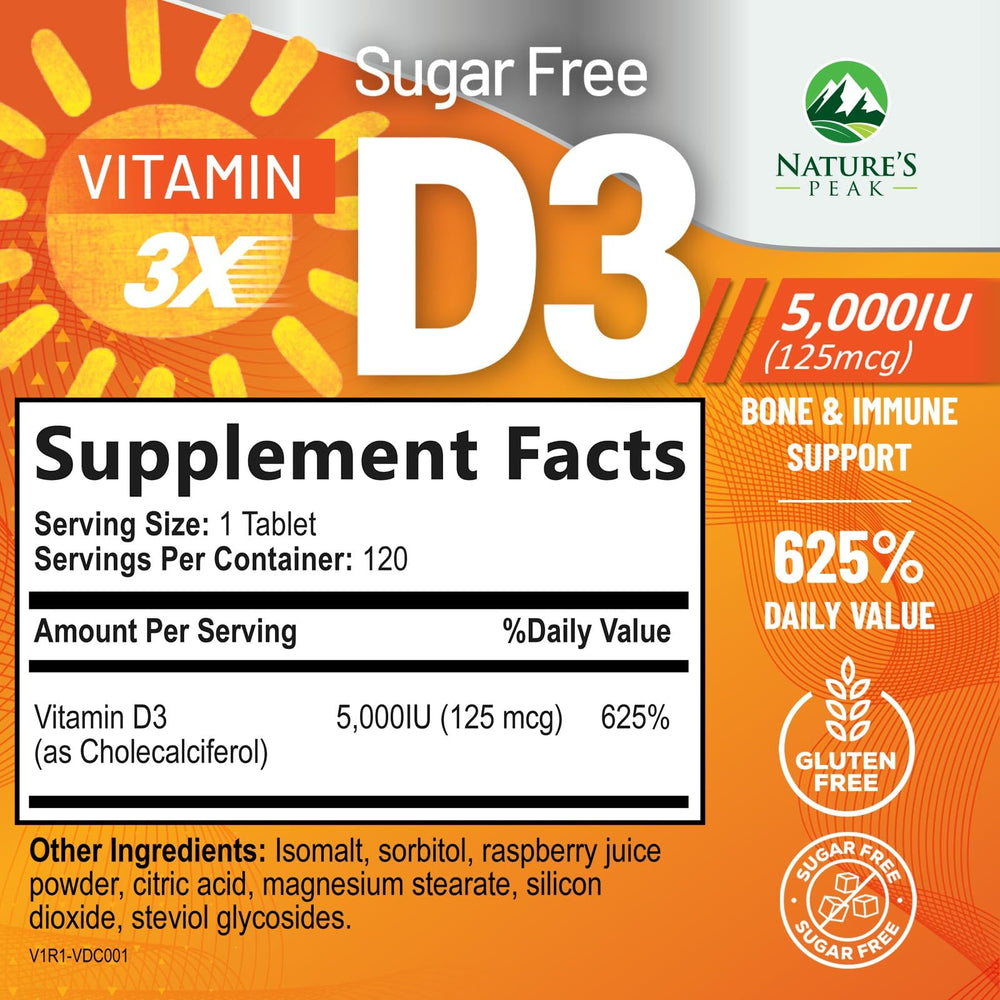 Raspberry-flavored Vitamin D3 chewable packaging