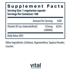 Close-up of vitamin D3 capsules (5000 IU)
