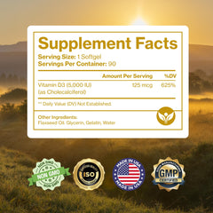 Graphic showing Vitamin D3 5000 IU supporting immune health
