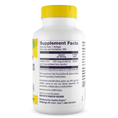 Vitamin D3 5000 IU softgels supporting bone and immune health
