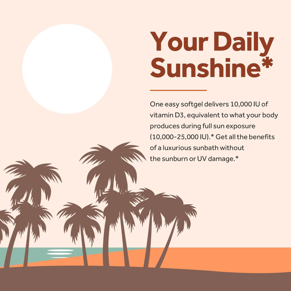 Graphic showing 10,000 IU Vitamin D3 MK-7 (K2)