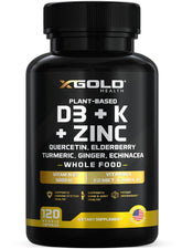 Label showing Vitamin D3 5000 IU and Vitamin K variants (K2 MK7/MK4/K1)