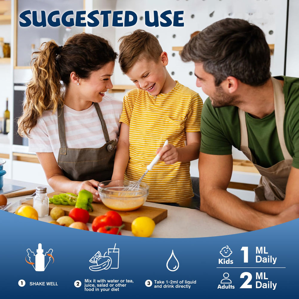 Dairy-free and gluten-free labels on Vitamin D3 K2 Drops for Kids