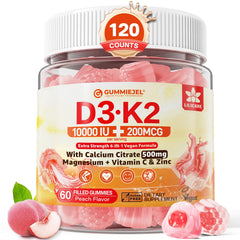 Bottle of Vitamin D3 K2 gummies - vegan 2-pack